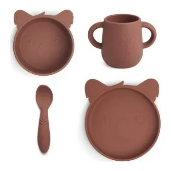 dětská jídelní sada Nuuroo Lykke silikonový jídelní set Koala - Mahogany