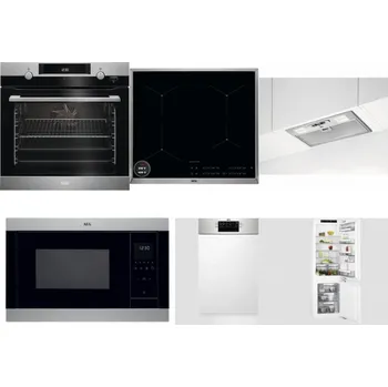 Set domácích spotřebičů AEG Mastery SteamBake BCK455350M + AEG Mastery SenseBoil IAE64413XB + AEG DGB3523S + AEG Mastery MSB2547D-M + AEG Mastery MaxiFlex FEE73517PM + AEG Mastery FlexiShelf SCE818D3LC