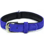 Nobby VELOURS obojek ze semišové kůže XS-S 32cm fialová