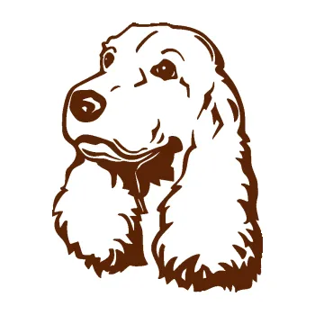 Polep vozidla Pes 181 levá kokršpaněl (15 - hnědá) SAMOLEPKA NA AUTO, NÁLEPKA, FÓLIE, POLEP, TUNING, VLASTNÍ TEXT, TISK, AUTOSAMOLEPKY.cz, POLEPY, OBRÁZEK, LOGO, 3D STICKERS