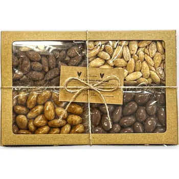 Dárková krabička Nutworld.cz Dárková krabička 4x80 MIX s průhledným víčkem