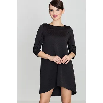 Dámské šaty Prošívané asymetrické šaty K134 LENITIF Barva: Černá, Velikost: XL