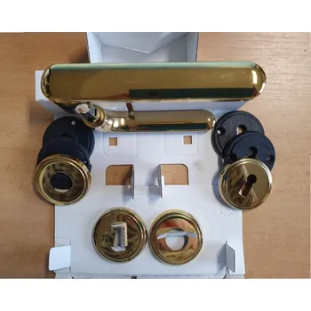 Dveřní kování EXCLUSIVE/S rozeta klíč r. 90 Titan zlatá klika-klika ROSTEX výprodej