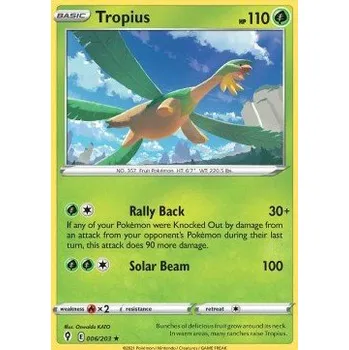 Karetní hra Pokémon EVS 006/203 Tropius - Evolving Skies Stav: Near Mint, Verze: REVERSE HOLO