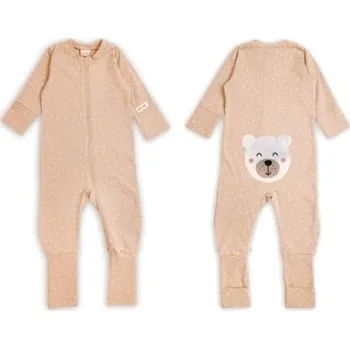 Moniel dětský rostoucí overal Dots Medvěd - Béžová, vel. 104