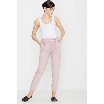 Dámské kalhoty Pohodlné kalhoty z elastického materiálu K296 Barva: Růžová, Velikost: L