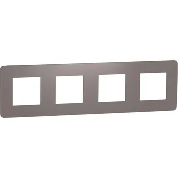 vypínač Krycí rámeček NOVÁ UNICA STUDIO COLOR čtyřnásobný, Chocolate/Bílý