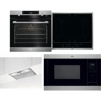 Set domácích spotřebičů AEG Mastery SteamBake BCK455350M + AEG Mastery DoubleBridge IKE64450XB + AEG DGB3523S + AEG Mastery MSB2547D-M