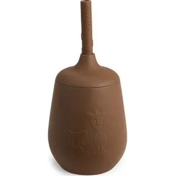Nuuroo Adita silikonový hrneček s brčkem - Acorn