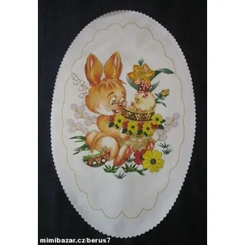 Velikonoční dekorace UBRUS velikonoční ZAJÍC oválek 29 x 48