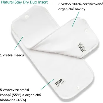 látková plena Thirsties Stay Dry Natural Duo Insert Size 1