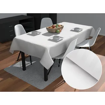 ubrus Velký damaškový obdélníkový ubrus Atlas Gradl DM-011 Bílý - proužky 2 cm 160x200 cm