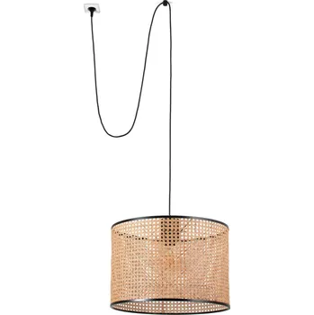 Svítidlo FARO MAMBO 450 závěsné svítidlo, černá/ratan, pr.450 se zástrčkou