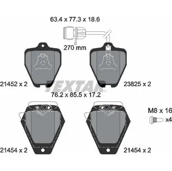 Brzdová destička Sada brzdových destiček, kotoučová brzda TEXTAR 2145201