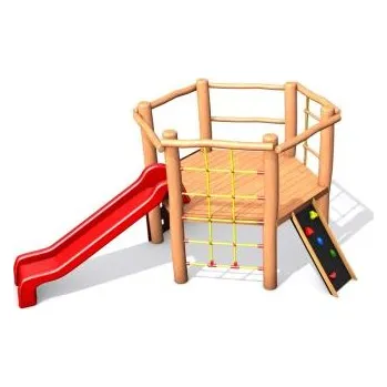 Dětské hřiště Playground System DĚTSKÁ ŠPLHACÍ SESTAVA se skluzavkou I. z akátu