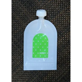 dětská jídelní sada Domky plnitelná kapsička - Zelený puntík 140 ml - 1 ks