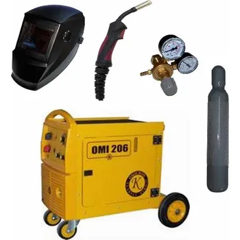 Svářečka SET Omicron OMI 206i+hořák 15/3m+redukční ventil+lahev+kukla Panter