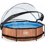 Exit Toys Frame s kartušovou filtrací a kopulí 300 x 76 cm Dřevo