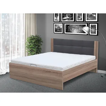 Postel Nabytekmorava Stylová postel Markéta 120 Barva: DUB SONOMA TMAVÁ / ŠEDÁ