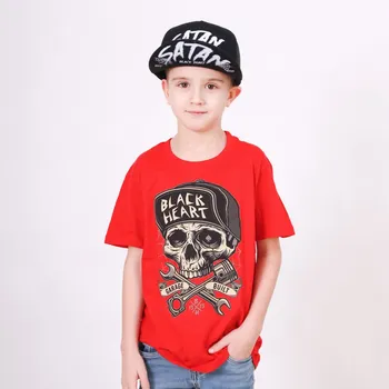 Dětské Triko BLACK HEART GARAGE BUILD RED Barva: Červená, Velikost: 10-11-R