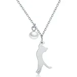 Elenys stříbrný náhrdelník Hravá kočka