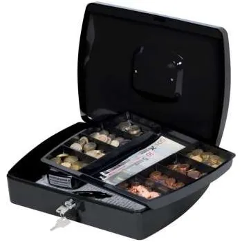 Příruční pokladna Příruční pokladna Q-Connect s mincovníkem - 33 x 9 x 23,5 cm, černá