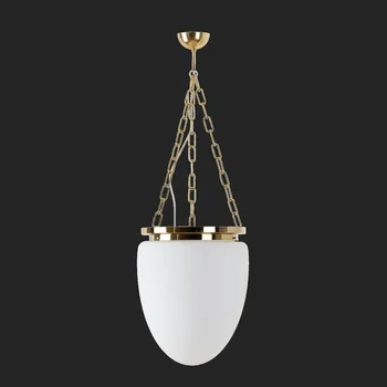 OSMONT MIR67974 MIRA R závěsné skleněné svítidlo mosaz leštěná / bílá IP40 4000 K 27W LED DALI