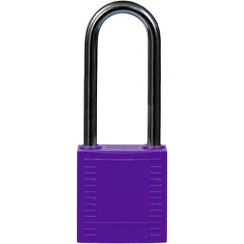 Visací zámek Nylonové zámky s 50 mm hliníkovým okem, fialová, 6 ks