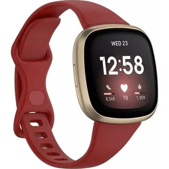 Příslušenství k chytrým hodinkám eses Silikonový řemínek pro Fitbit Versa 3 a 4, Sense 1 a 2 - Velikost S, červený