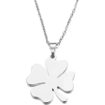 Růženec Woodrow Přívěsek se symbolem - Čtyřlístek štěstí z nerez oceli * amulet