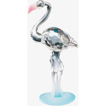 Skleněná figurka Plameňák z českého křišťálu Preciosa