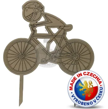 Jedlá dekorace na dort VypálímTi.cz Dřevěný zápich do dortu - Cyklista