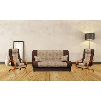 Sedací souprava FALCO Sedací souprava Jola 3F+1+1 hnědá/dř.olše