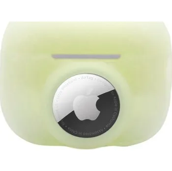 Pouzdro na mobilní telefon 2v1 silikonový ochranný obal pro AirPods Pro 2 / AirTag - svítící ve tmě zelený