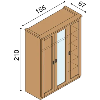 Šatní skříň Skříň REBEKA D3DZD se zrcadlem