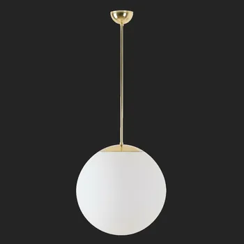 OSMONT ADR68314 ADRIA P3 závěsné skleněné svítidlo mosaz leštěná / bílá IP40 3000 K 27W LED nouzové kombinované 1 h