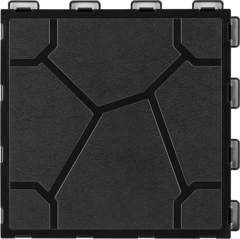 Černá plastová terasová dlažba FatraStep Stoneris - 30 x 30 x 1,4 cm - 9 ks
