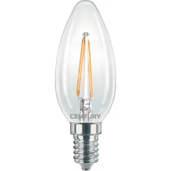 Žárovka CENTURY LED FILAMENT SVÍČKA ČIRÁ 2W E14 2700K 245Lm 360d 35x98mm IP20 CEN INM1-021427
