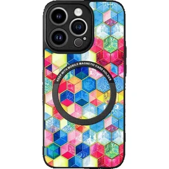 Pouzdro na mobilní telefon Kryt s geometrickým vzorem a MagSafe pro iPhone 14 Pro Max - šestiúhelníky
