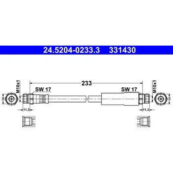 Brzdová hadice Brzdová hadice ATE 24.5204-0233.3