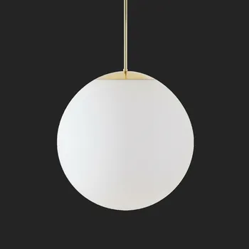 OSMONT ADR72045 ADRIA P4 HP závěsné skleněné svítidlo mosaz leštěná / bílá IP40 3000 K 58W LED nouzové kombinované 3 h