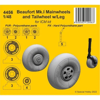 Plastikový model CMK 1/48 Beaufort Mk.I Mainwheels & Tailwheel w/Leg