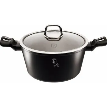 Hrnec Berlingerhaus BH-1852 Kastrol s poklicí s mramorovým povrchem 24 cm Black Silver Collection