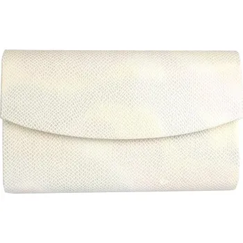 Kabelka Bílo-béžové pevné psaníčko 422 s duhovým třpytivým efektem