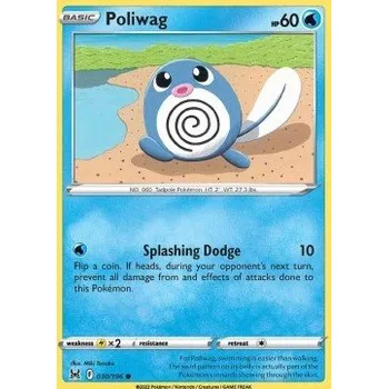 Volný čas Pokémon LOR 030/196 Poliwag - Lost Origin Stav: Near Mint, Verze: REVERSE HOLO