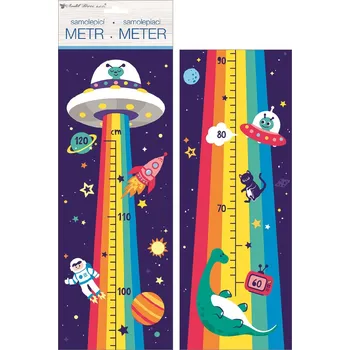 Samolepící dekorace Samolepky na zeď dětský metr - duhový vesmír, do 120 cm