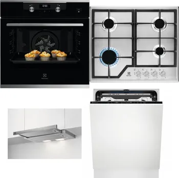 Set domácích spotřebičů ELECTROLUX KODEH70X + ELECTROLUX KGS6426SX + ELECTROLUX LFP326S + ELECTROLUX EEM69410L