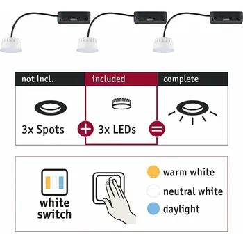 Bodové svítidlo PAULMANN Vestavné svítidlo Choose LED-Modul Coin WhiteSwitch 3x6,5W 2.700 924.78