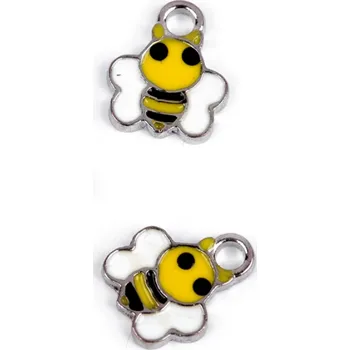 Přívěsek Přívěsek kovový smalt - včelka 10x12mm (2ks)