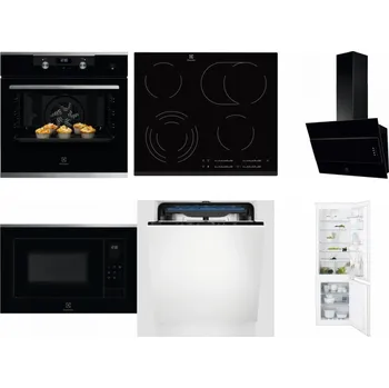 Set domácích spotřebičů ELECTROLUX KODEH70X + ELECTROLUX EHF6547FXK + ELECTROLUX LFV316K + ELECTROLUX LMS4253TMX + ELECTROLUX EES48200L + ELECTROLUX ENT6TF18S